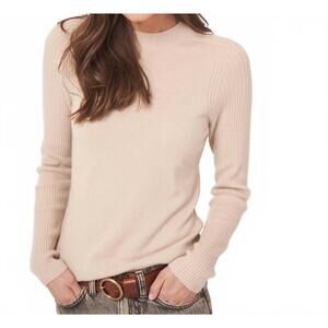 NEW REPEAT CASHMERE fine knit cashmere blend sweater in natural